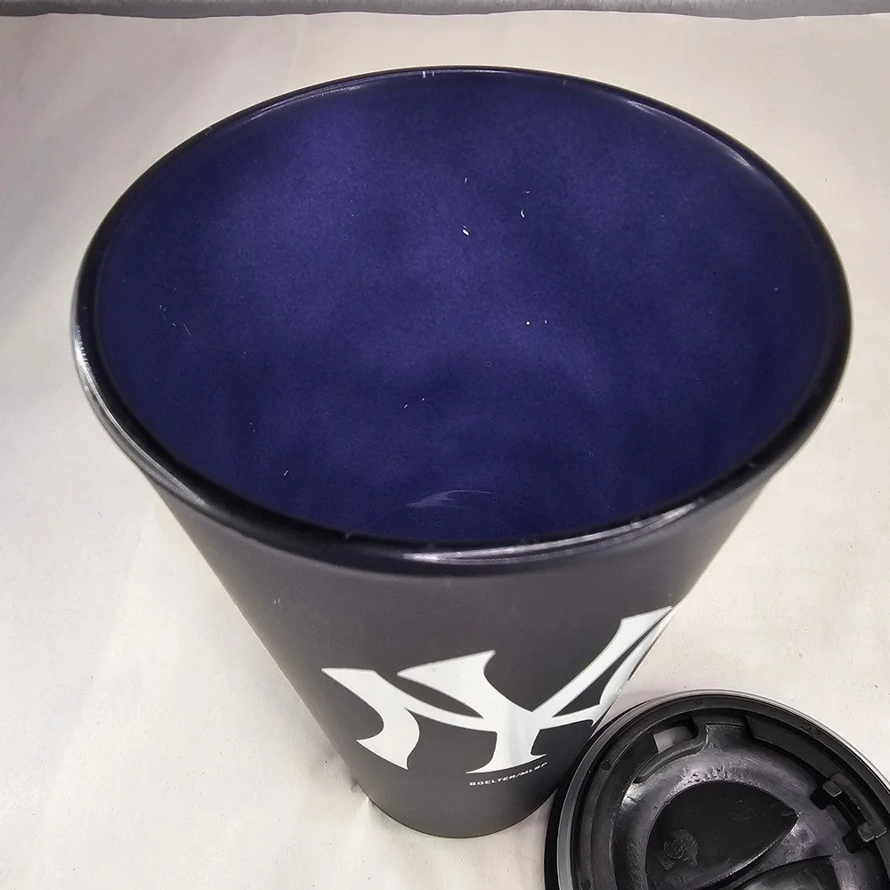 New York Yankees Matte Black Travel Tumbler‎ Cup with Lid Boelter MLB Licensed